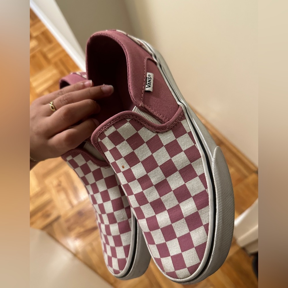 pink checkered vans, size 7 - Picture 2 of 5